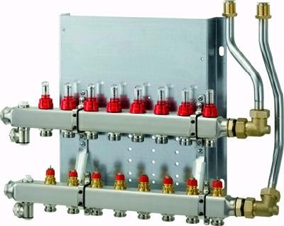 Wolf Heizkreisverteiler manuell CUC-B 2 Heizkreise, mit Durchflussmesser