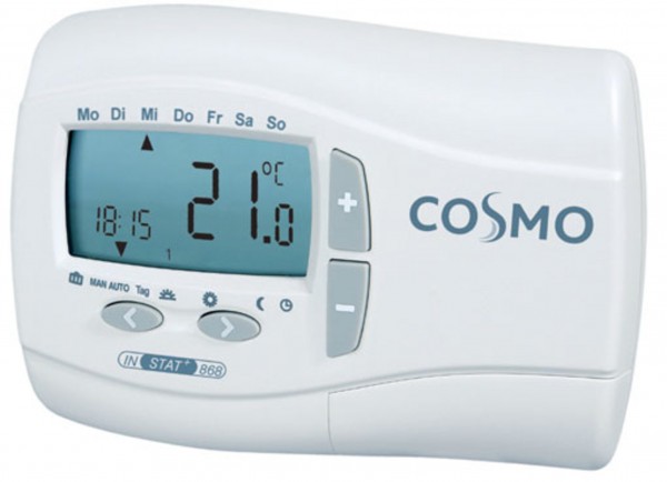 COSMO Funk-Uhrenthermostat 868 MHz digital 5 bis 30 Grad, batteriebetrieben