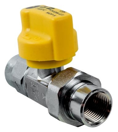 Wolf Gaskugelhahn Durchgangsform Rp1/2" mit thermischer Sicherung, verchromt 2011012