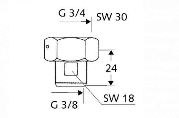 SCHELL Wasserzähler-Verschraubung Plombiervorr., 3/8" Abgang, 3/4"IG,chrom 260530699