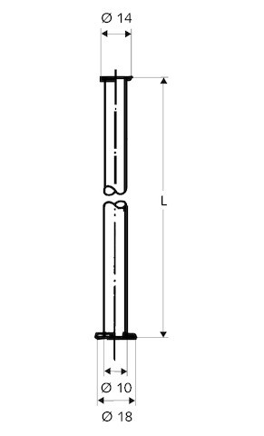 SCHELL Kupferrohr 3/8"x1/2" Bördel, d:10, L:400, chrom 500010699