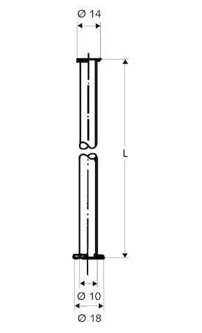 SCHELL Kupferrohr 3/8"x1/2" Bördel, d:10, L:700, chrom 500040699