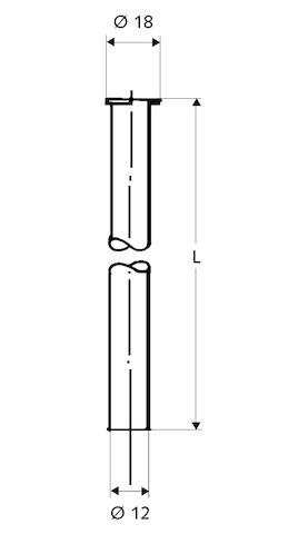 SCHELL Kupferrohr 1/2" Bördel, d:12, L:300, chrom 497160699