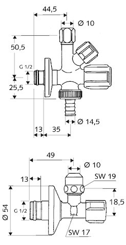 SCHELL Armaturenanschlussset COMFORT RV, ASAG, 1/2", chrom 108620699