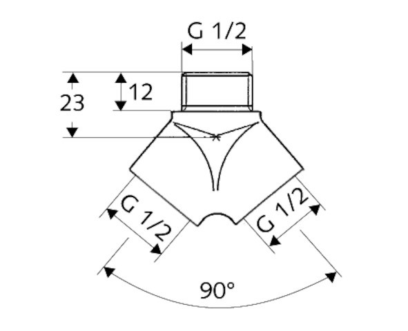 SCHELL Gabelstück 1/2", chrom 444020699