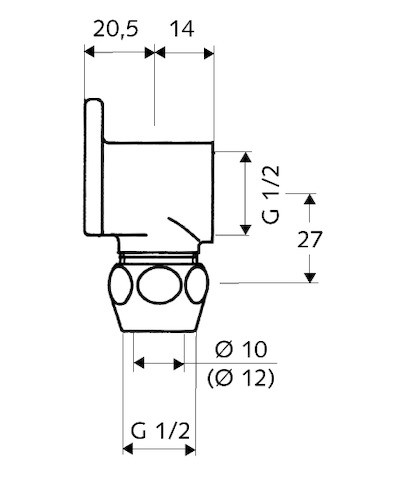 SCHELL Wandscheibe Quetschverschraubung, 1/2"x10, chrom 270080699