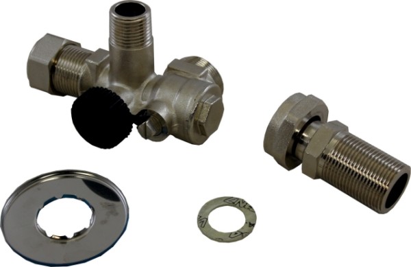 Wolf Eckwartungshahn 3/4" m. KFE-Hahn m. Sicherheitsventil 1/2" für Unterputz 2070613