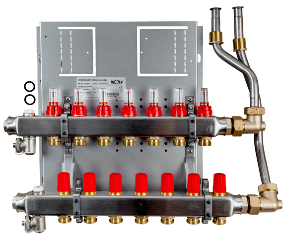 Wolf Heizkreisverteiler manuell CUC-B 7 Heizkreise, mit Durchflussmesser 2072436