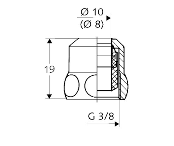 SCHELL Spezial-Quetschverschraubung Längenausgleich, 3/8"x8, chrom 265180699