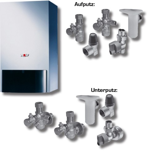 Wolf Paket Heizwerttherme CGU-2-10 Erdgas LL, BM, Anschluss-Set Aufputz 8616110F07