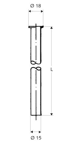 SCHELL Kupferrohr 1/2" Bördel, d:15, L:1000, chrom 497610699