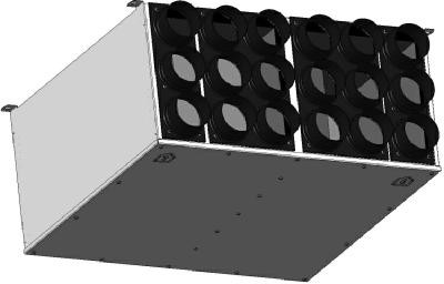 Wolf Luftverteiler DN160 für CWL-F-300 9 Stutzen DN75/63 mit 5 Rohrkappen